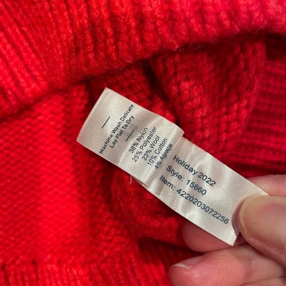 NWT Marine Layer Archive Alpine Sweater Sz XS Red Fair Isle Hearts Wool Alpaca - Picture 4 of 8